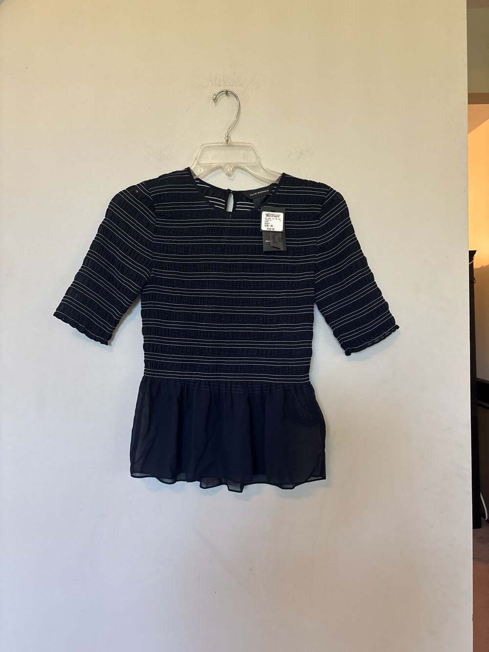Club Monaco Luceenie Smocked Peplum Top Size XS
